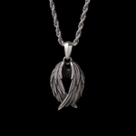 Men's 925 Sterling Silver Guardian Angel Wings Pendant Necklace
