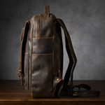 Men's Full-Grain Leather Professional Laptop Backpack for Business Manntara