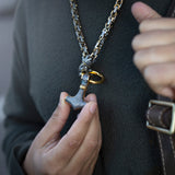 Men's Golden Stainless Steel Mjolnir Viking Necklace Manntara