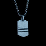 Men's Silver Stainless Steel Minimalistic Military Necklace Manntara