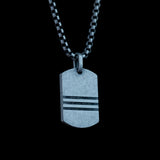 Men's Silver Stainless Steel Minimalistic Military Necklace Manntara