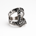 Men's Thor's Hammer Ring - Stainless Steel Mjolnir Viking Jewelry