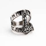 Men's Thor's Hammer Ring - Stainless Steel Mjolnir Viking Jewelry