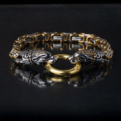 Premium Stainless Steel Golden Viking Chain Bracelet For Men Manntara