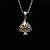 S925 Silver Ace of Spades Necklace for Men Manntara