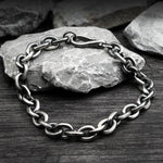 S925 Silver Casual Chain Unisex Buckle Bracelet Manntara