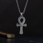 S925 Silver Egyprian Ankh Cross Anubis Necklace For Men Manntara