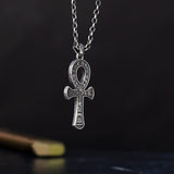 S925 Silver Egyprian Ankh Cross Anubis Necklace For Men Manntara
