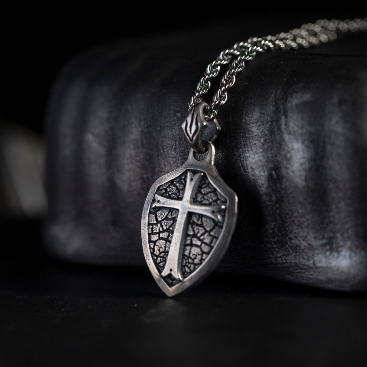 S925 Silver Golden Cross Locket Men's Necklace Manntara 