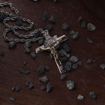 S925 Silver Golden Jesus Cross Crucifix Necklace For Men Manntara