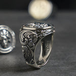 S925 Silver Jesus Christ Adjustable Ring For Men Manntara