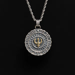 S925 Silver Poseidon Trident Locket Necklace for Men Manntara