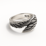 S925 Silver Angel Wings Casual Ring for Men Manntara