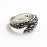 S925 Silver Angel Wings Casual Ring for Men Manntara