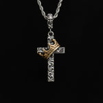 S925 Silver Crown Cross Necklace For Men & Women Manntara