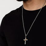 S925 Silver Crown Cross Necklace For Men & Women Manntara