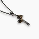 S925 Silver Crown Cross Necklace For Men & Women Manntara