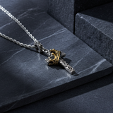 S925 Silver Crown Cross Necklace For Men & Women Manntara