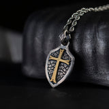 S925 Silver Golden Cross Locket Men's Necklace Manntara 