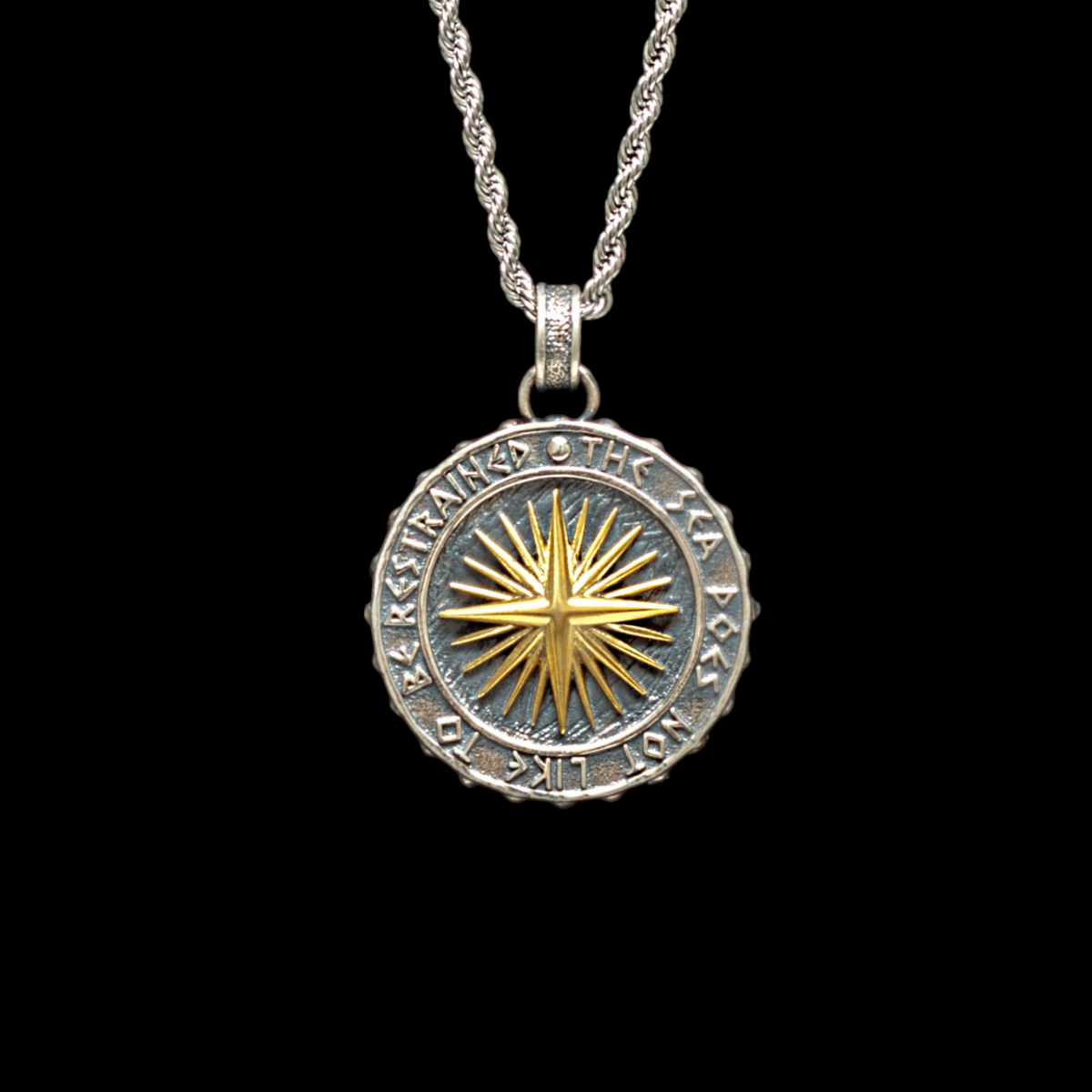 S925 Silver Poseidon Trident Locket Necklace for Men Manntara