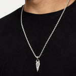S925 Silver Wings Feather Men's Casual Necklace Manntara
