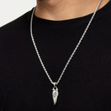 S925 Silver Wings Feather Men's Casual Necklace Manntara
