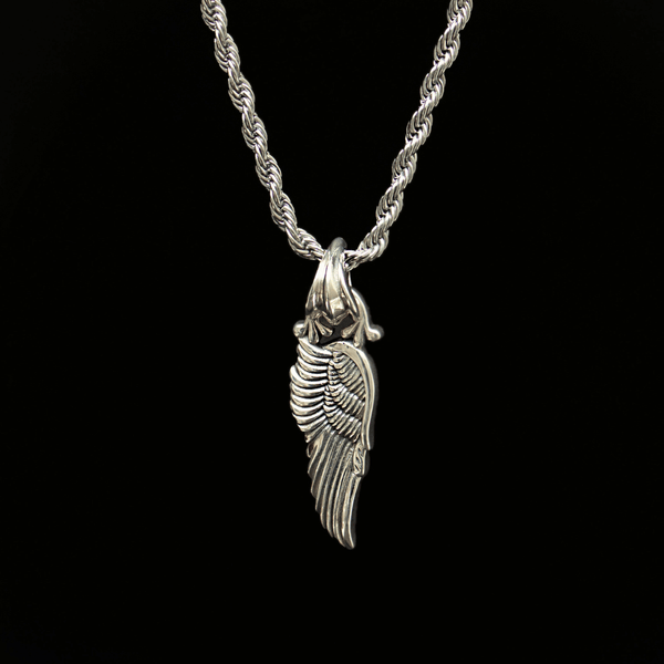 S925_Silver_Wings_Feather_Men_  display picture 2