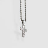 Silver 316L Stainless Steel Catholic Cross Necklace for Men Manntara