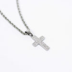 Silver 316L Stainless Steel Catholic Cross Necklace for Men Manntara