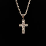 Silver 316L Stainless Steel Catholic Cross Necklace for Men Manntara