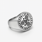 Silver Celtic Triskele Men's Ring of Stainless Steel Manntara