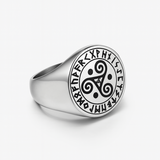 Silver Celtic Triskele Men's Ring of Stainless Steel Manntara
