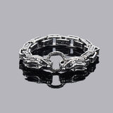 Silver Dragon Head Mantra Bracelet For Men of Stainless Steel Manntara