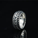 Silver Dragon Squama Men's Ring of Stainless Steel Manntara