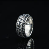 Silver Dragon Squama Men's Ring of Stainless Steel Manntara