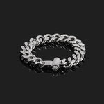 Silver Hip-Hop 15mm Cuban Link Men's Bracelet of Stainless Steel Manntara