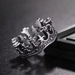 Silver King Crown Ring of Stainless Steel for Men Manntara
