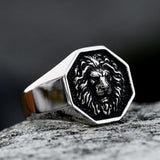 Silver Lion Stainless Steel Ring for Men Manntara