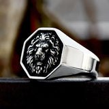 Silver Lion Stainless Steel Ring for Men Manntara