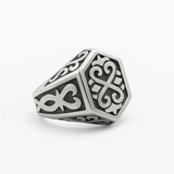 Silver Nordic Runes Men's Ring of Stainless Steel Manntara