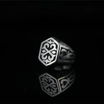 Silver Nordic Runes Men's Ring of Stainless Steel Manntara