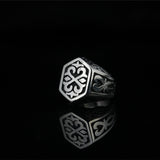 Silver Nordic Runes Men's Ring of Stainless Steel Manntara