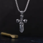 Silver Skull Cross Gothic Necklace of Stainless Steel for Men Manntara