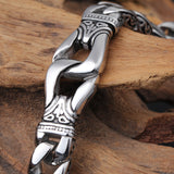Silver Stainless Steel Casual Bracelet Biker Chain for Men Manntara