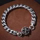 Silver Stainless Steel Crown Chain Bracelet for Men Manntara