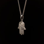 Silver Stainless Steel Hamsa Necklace Manntara