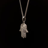 Silver Stainless Steel Hamsa Necklace Manntara