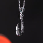 Silver Stainless Steel Ocean Fish Hook Necklace For Men Manntara