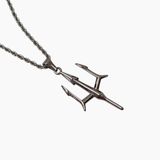 Silver Stainless Steel Poseidon Trident Necklace for Men Manntara