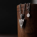 Silver Stainless Steel Viking Arrow Necklace For Men Manntara